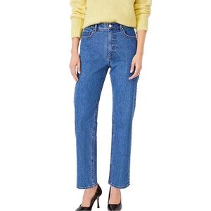 Ann Taylor High Rise Straight Jeans Curvy Fit Vintage Mid Indigo Wash Blue Sz 8